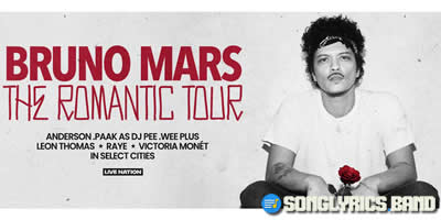 bruno mars confirmed “romantic tour” world stadium tour: anderson. paak, raye join lineup